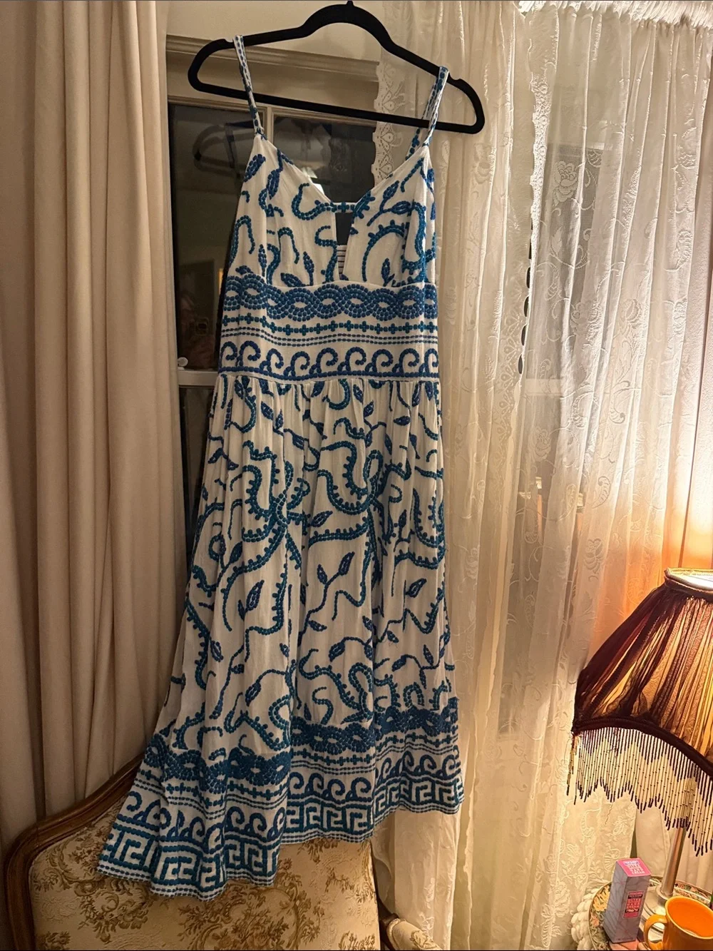 Maeve by Anthropologie Sun Dress with Blue Embroidery - Picture 7 of 15
